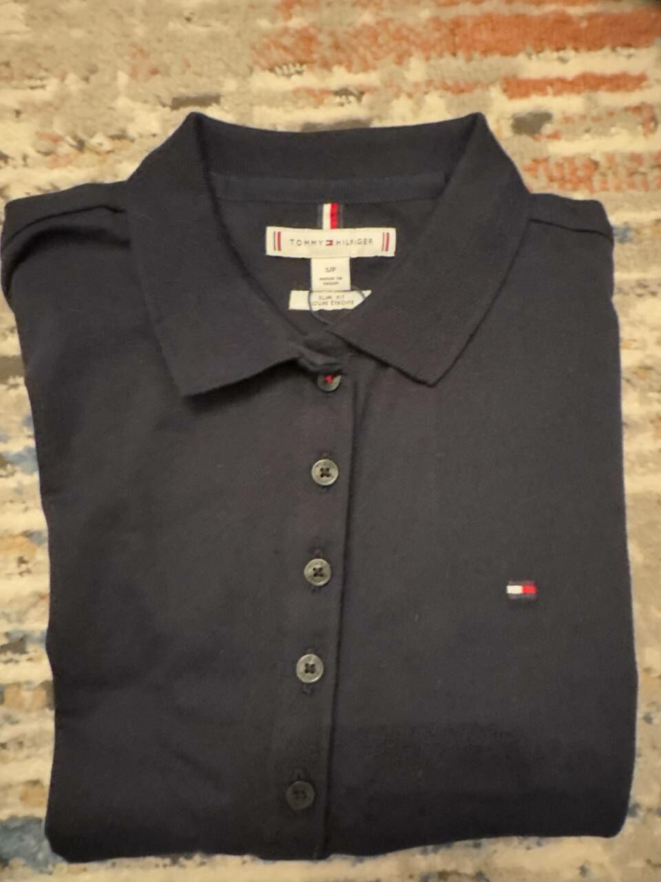 [S] TOMMY HILFIGER STRETCH-COTTON SLIM FIT POLO DRESS,BLACK, 76J4861-410 (STH916)