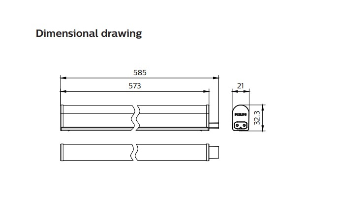 飛利浦 BN058C LED 6.5W L600 GM 600MM 550LM, 3000K, 4000K, 6500K SMARTBRIGHT LUXLINE T5 整合式 LED 燈條