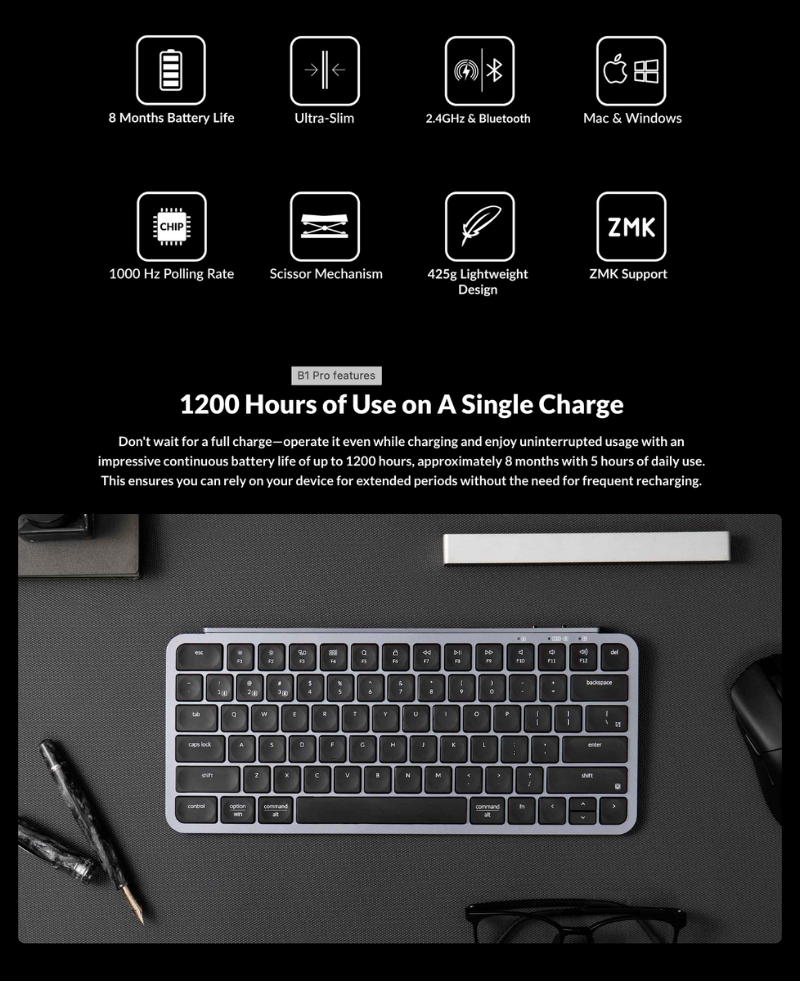Keychron 鑰匙級B1 Pro Ultra-Slim無線鍵盤