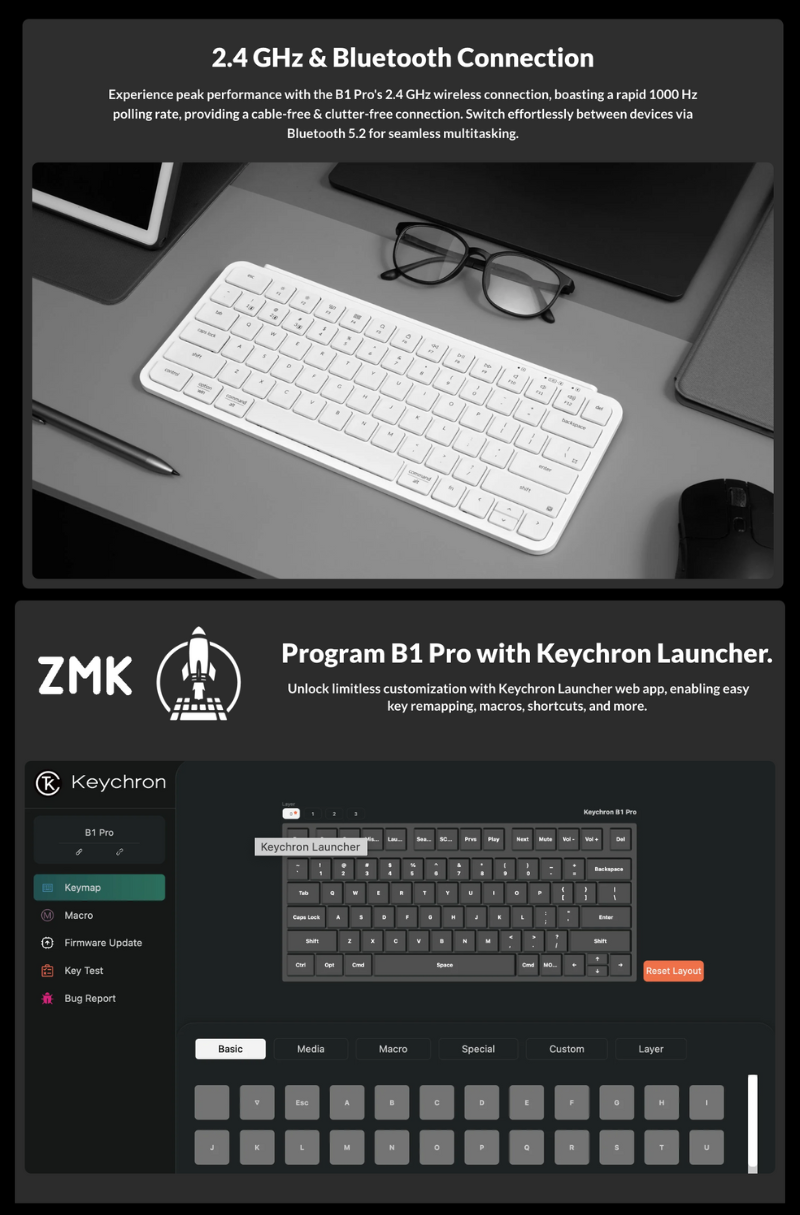 Keychron 鑰匙級B1 Pro Ultra-Slim無線鍵盤