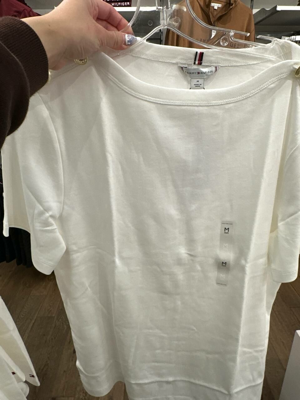 [S] TOMMY HILFIGER LADY COTTON T-SHIRT,WHITE, 76J5476-110 (STH930)