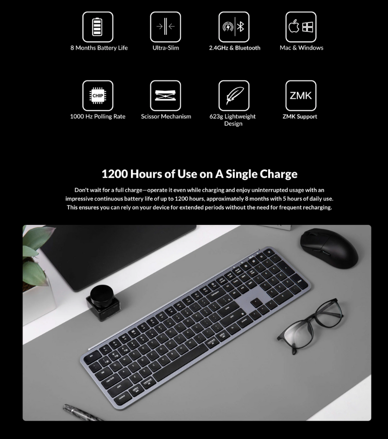 keychron 鑰匙級B6 Pro Ultra-Slim無線鍵盤