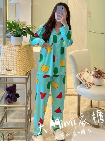 蠟筆小新的睡衣-綠色