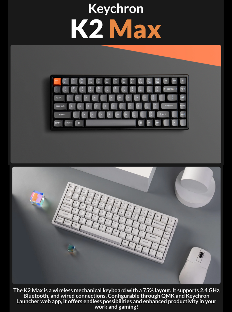 Keychron K2 Max QMK 無線機械鍵盤