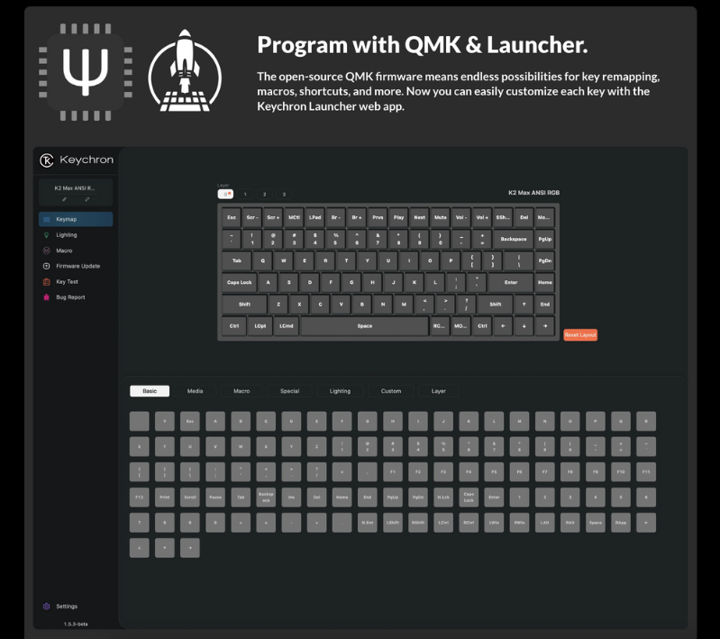 Keychron K2 Max QMK 無線機械鍵盤