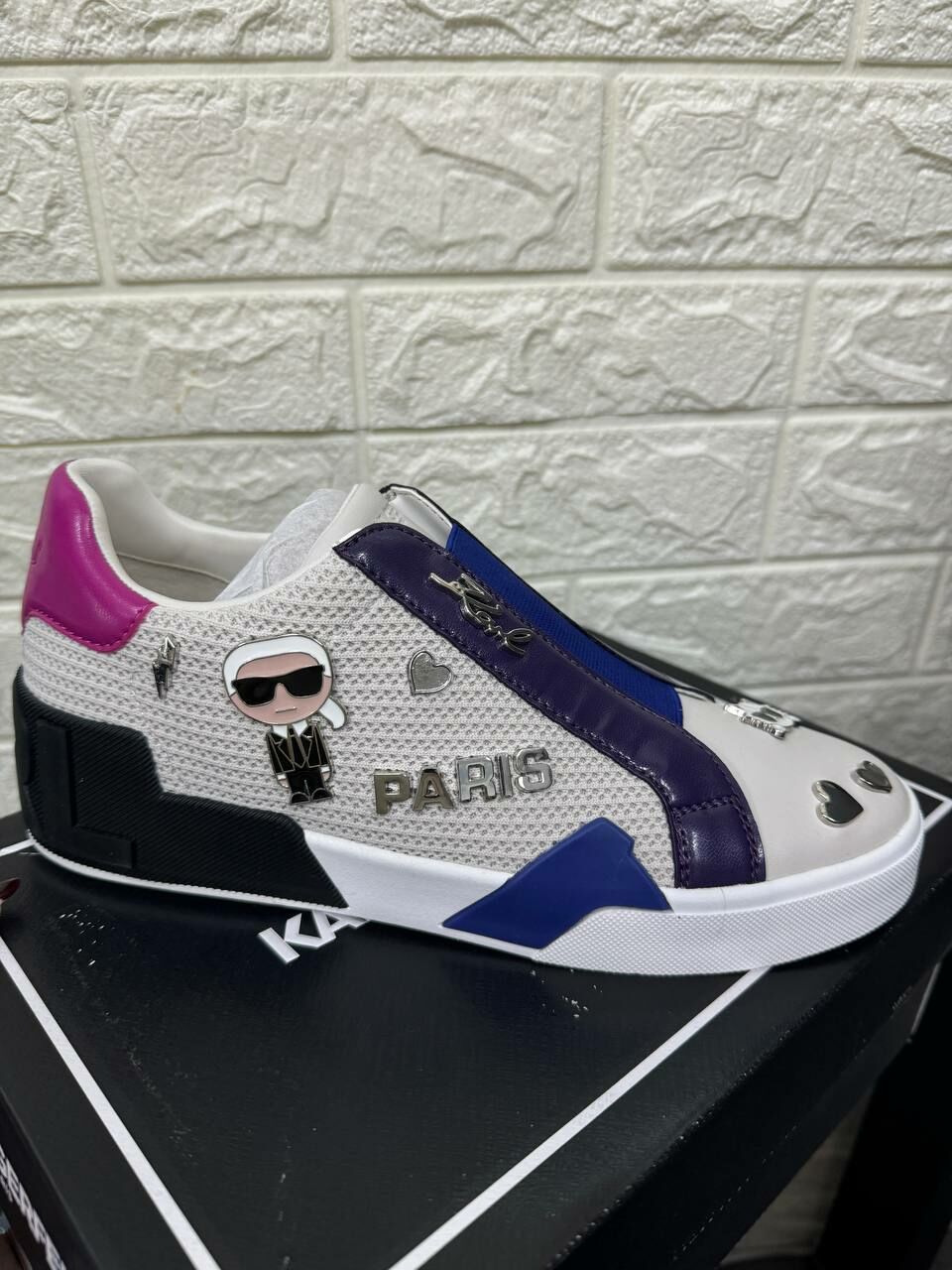 [S] KARL LAGERFELD KNIT SMTH CALF,SF WT/DP PLUM, KL347752-SF WT/DP PLUM [FINAL SALE] (SKL1200)