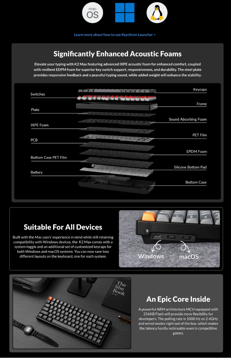 Keychron K2 Max QMK 無線機械鍵盤