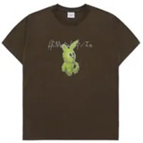 [S] ADLV RETRO RABBIT SHORT SLEEVE T-SHIRT,BROWN, 24FW-TP-SS-AW-RRS-BRN (SAV372)