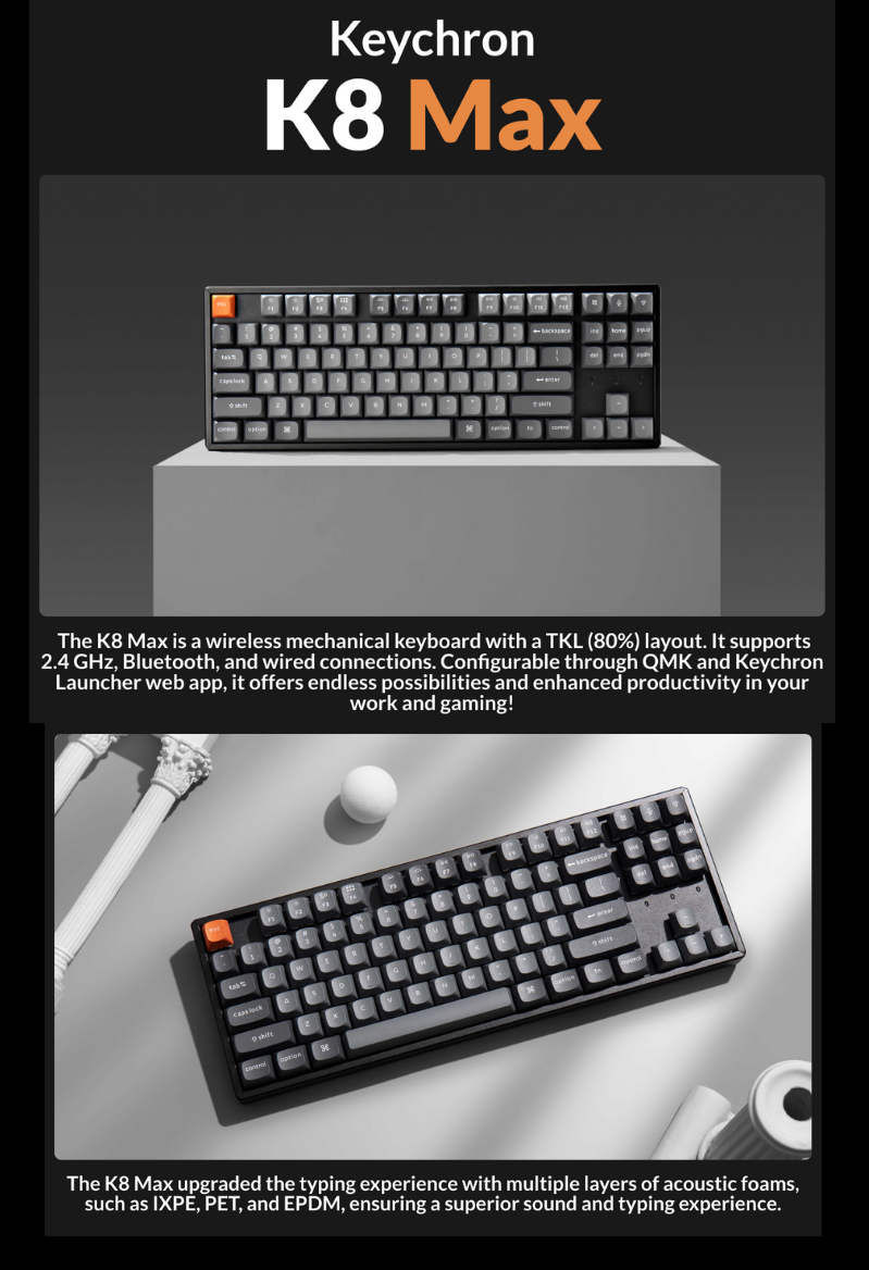 Keychron K8 Max QMK 無線機械鍵盤