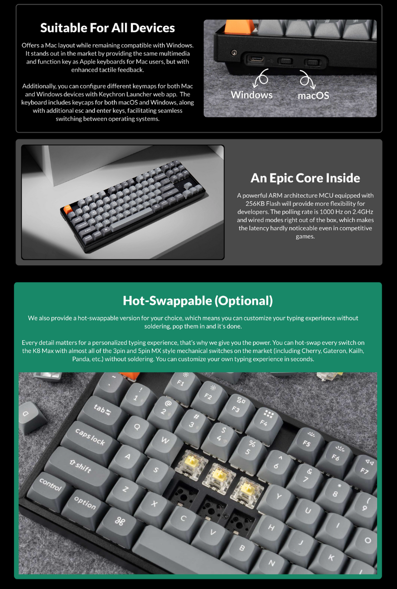 Keychron K8 Max QMK 無線機械鍵盤