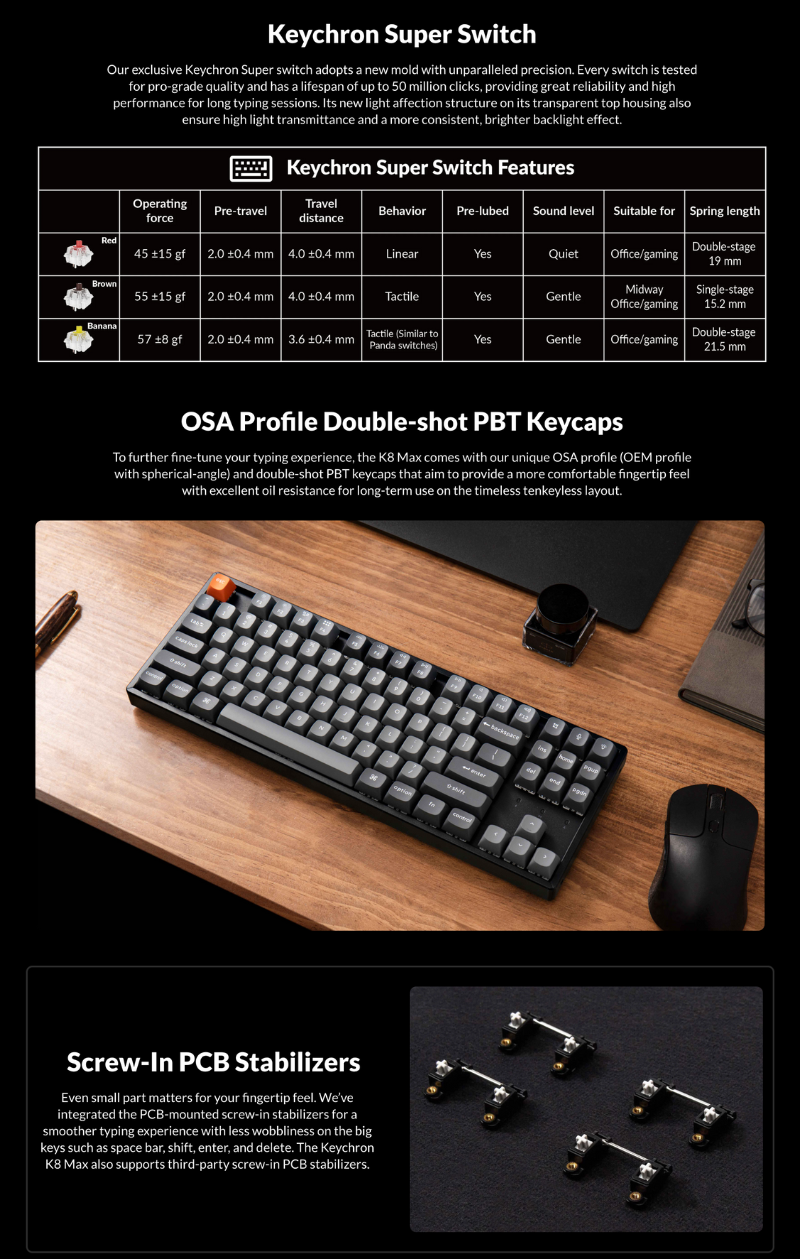 Keychron K8 Max QMK 無線機械鍵盤