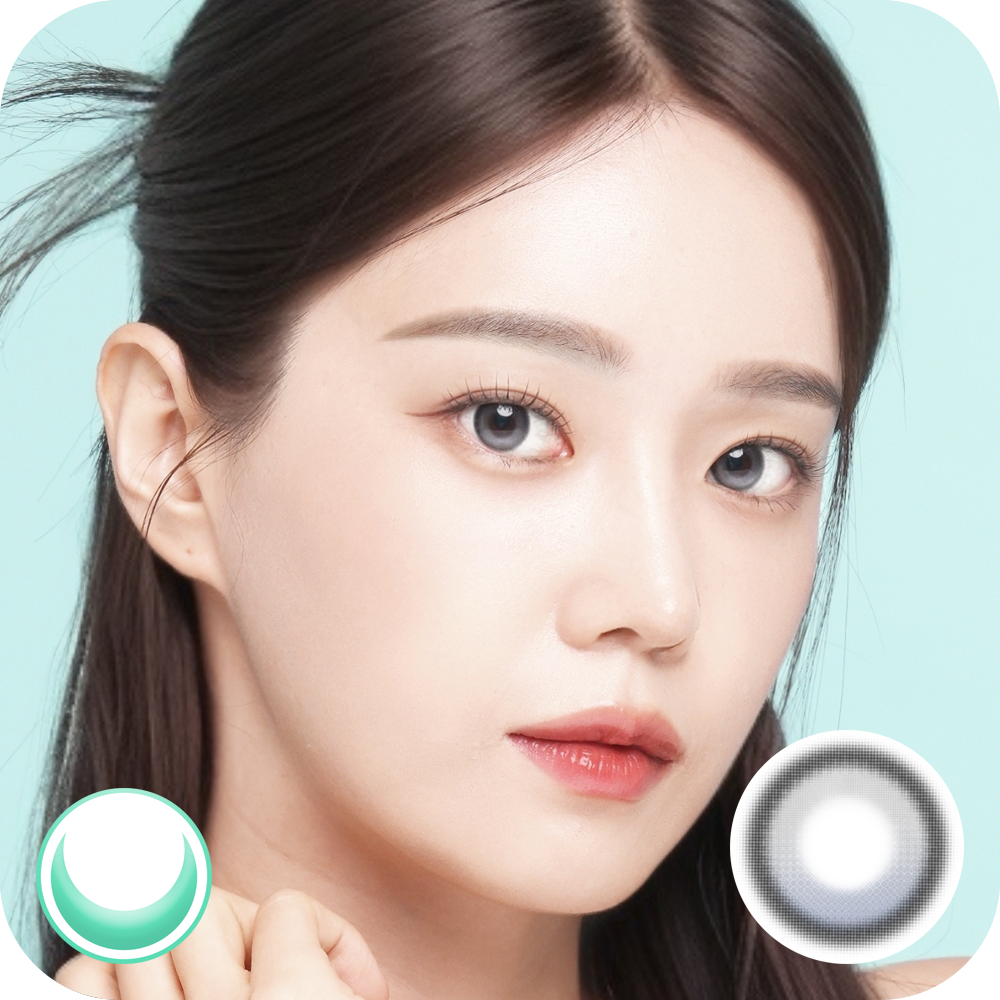 [月拋13.4mm] LENBLING 1 Month Pureble Ash Gray 彩妝隱形眼鏡｜每盒2片