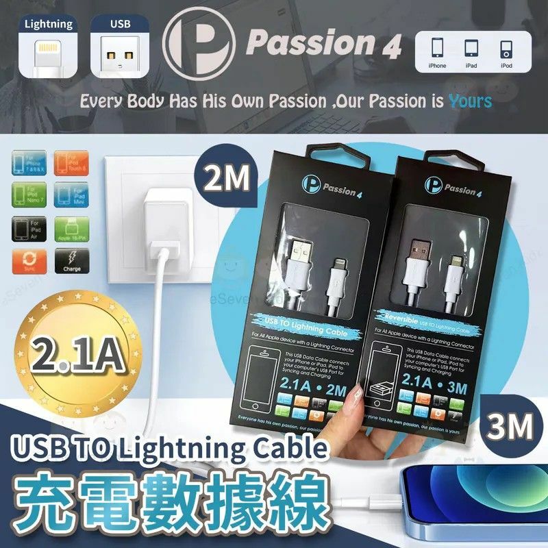 (Z1011)(K9)PASSION4 USB 充電線 3M
