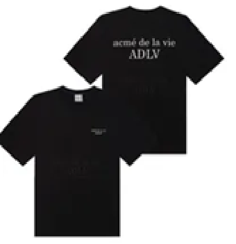 [S] ADLV BASIC SHORT SLEEVE T-SHIRT 2 R,BLACK, 24RP-TP-SS-LG-BSO-BLK (SAV380)