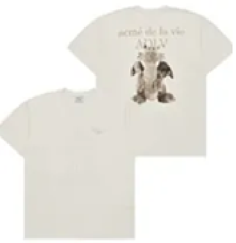 [S] ADLV FUZZY DRAGON ARTWORK SHORT SLEEVE T-SHIRT,CREAM, ADLV24SS-SSAFDG-CRM (SAV384)