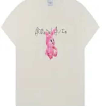 [S] ADLV RETRO RABBIT SHORT SLEEVE T-SHIRT,CREAM, 24FW-TP-SS-AW-RRS-CRM (SAV386)