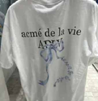 [S] ADLV BIG RIBBON PRINT T-SHIRT,WHITE, 24FWTP-SSLGRBS-WHT (SAV389)