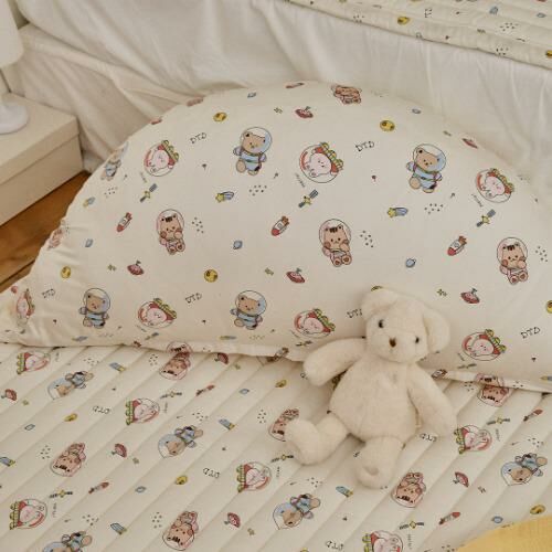 DTD玩轉人物宇宙探險/花叢兔兔/登園嘟嘟車-雙面半月靠枕枕套(枕芯需另外購買)