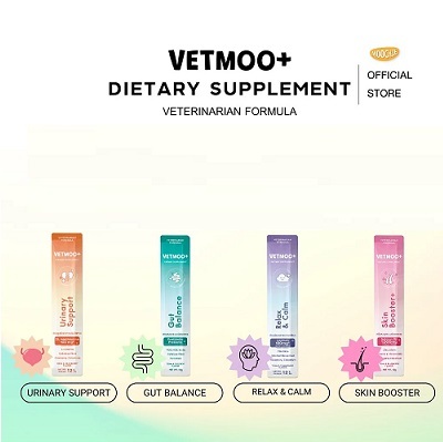 VETMOO+ 鮪魚+雞肉(腸道護理配方) / 鮪魚+藍莓(美膚皮毛配方) / 鮪魚+洋甘菊(舒緩鎮靜配方) / 鮪魚+蔓越莓(泌尿護理配方) 單支12g 【$10 X 3條】【可混合其他口味】