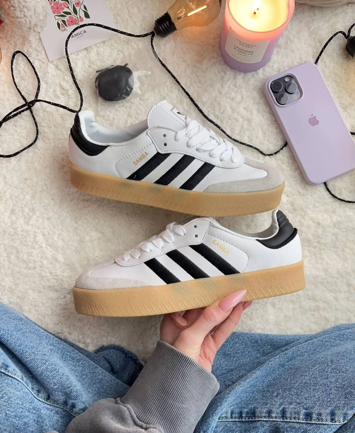 Adidas Originals Sambae 白色 復古 德訓鞋 厚底 IG5744/預購