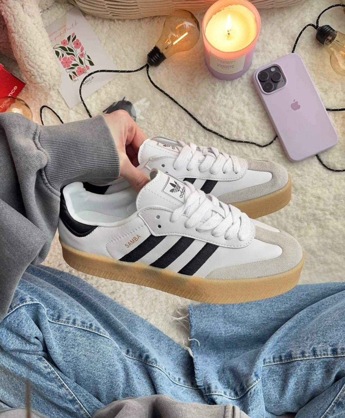 Adidas Originals Sambae 白色 復古 德訓鞋 厚底 IG5744/預購