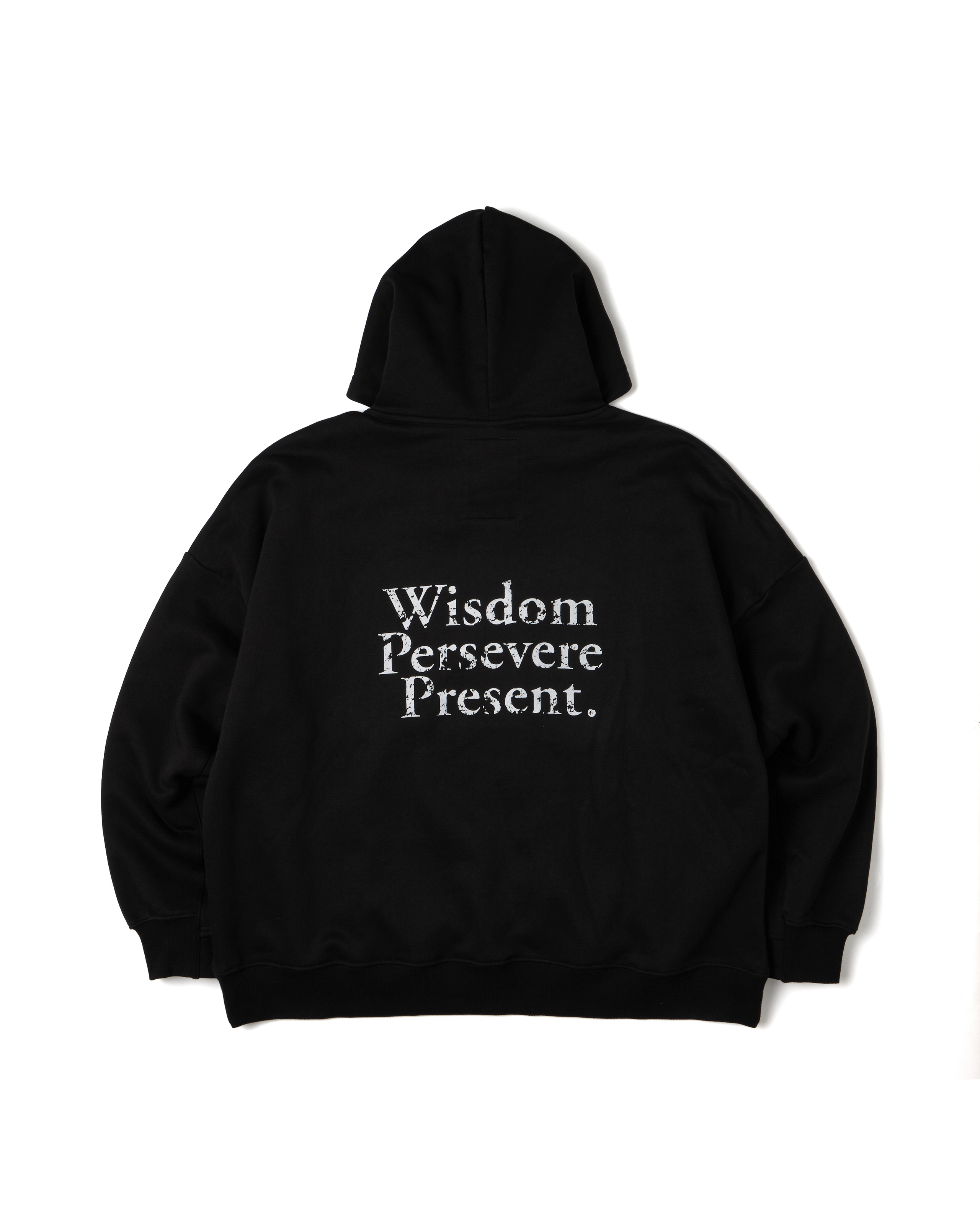 WISDOM® x PERSEVERE - LOOMED ECHOES - STYLE 01 L/S HOODIE - BLACK