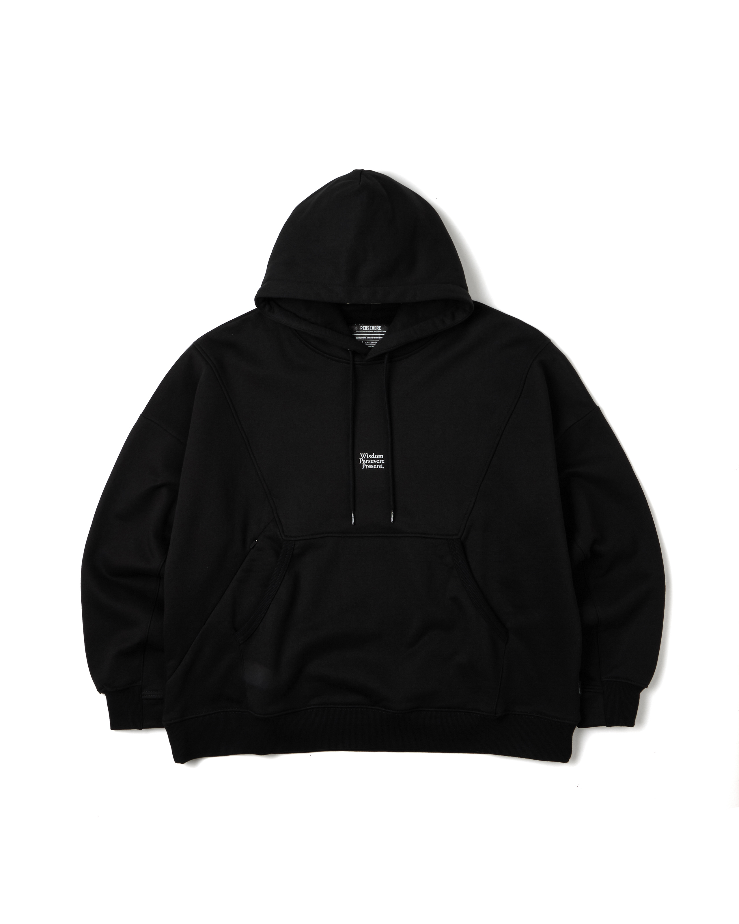 WISDOM® x PERSEVERE - LOOMED ECHOES - STYLE 01 L/S HOODIE - BLACK