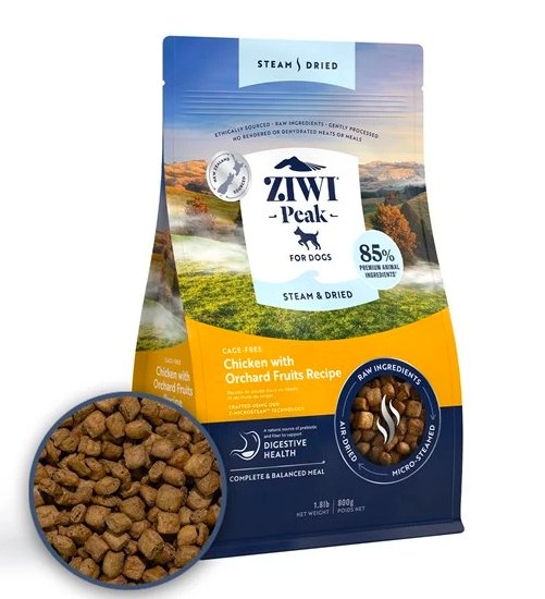 ZiwiPeak - 微蒸風乾狗糧放養雞配果園水果食譜 (800G/1.5KG/3.2KG)