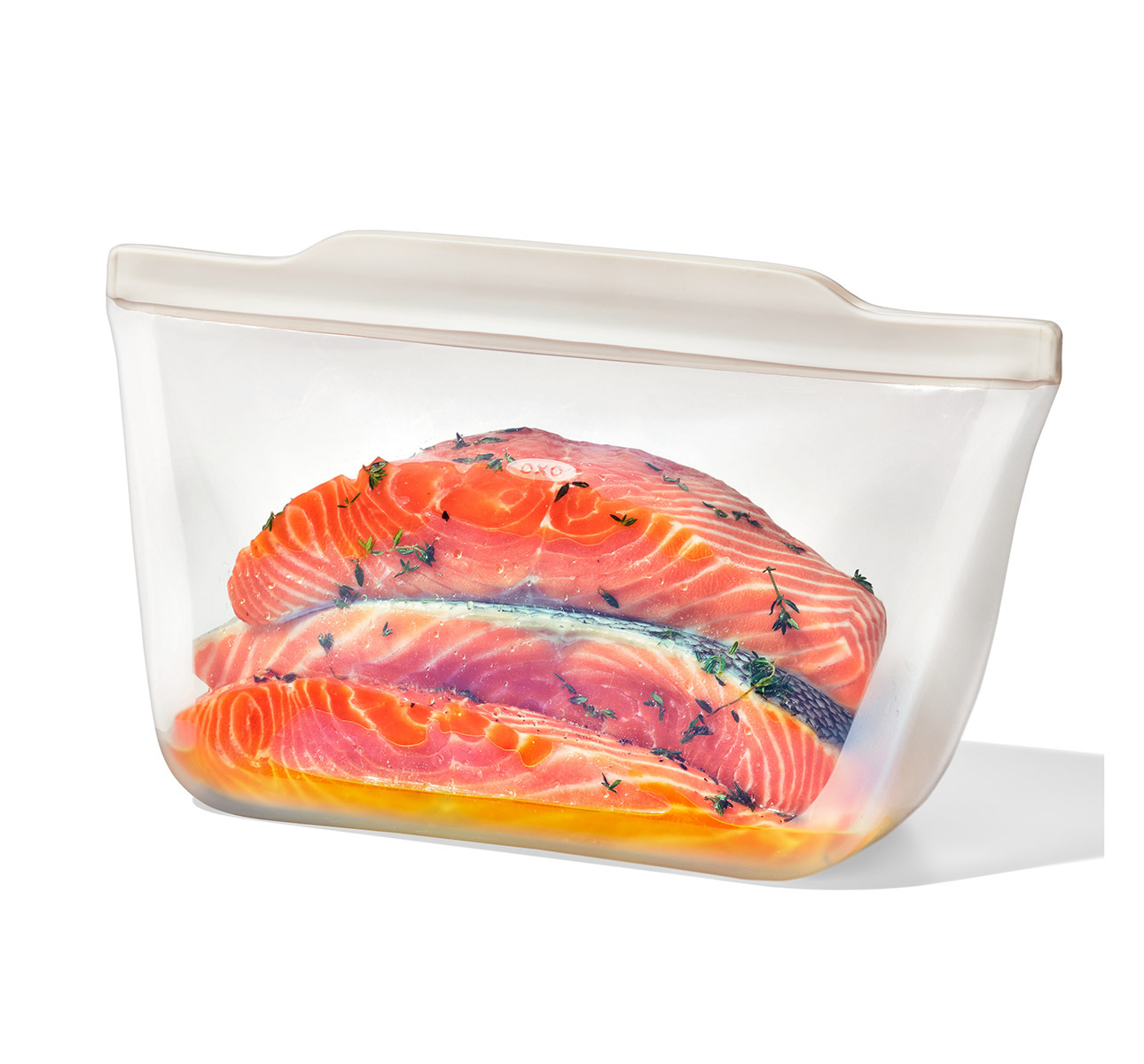 美國品牌OXO Good Grips 站立式可重用矽膠密封袋 (64 oz / 1893ml ) -麥色 -11386200