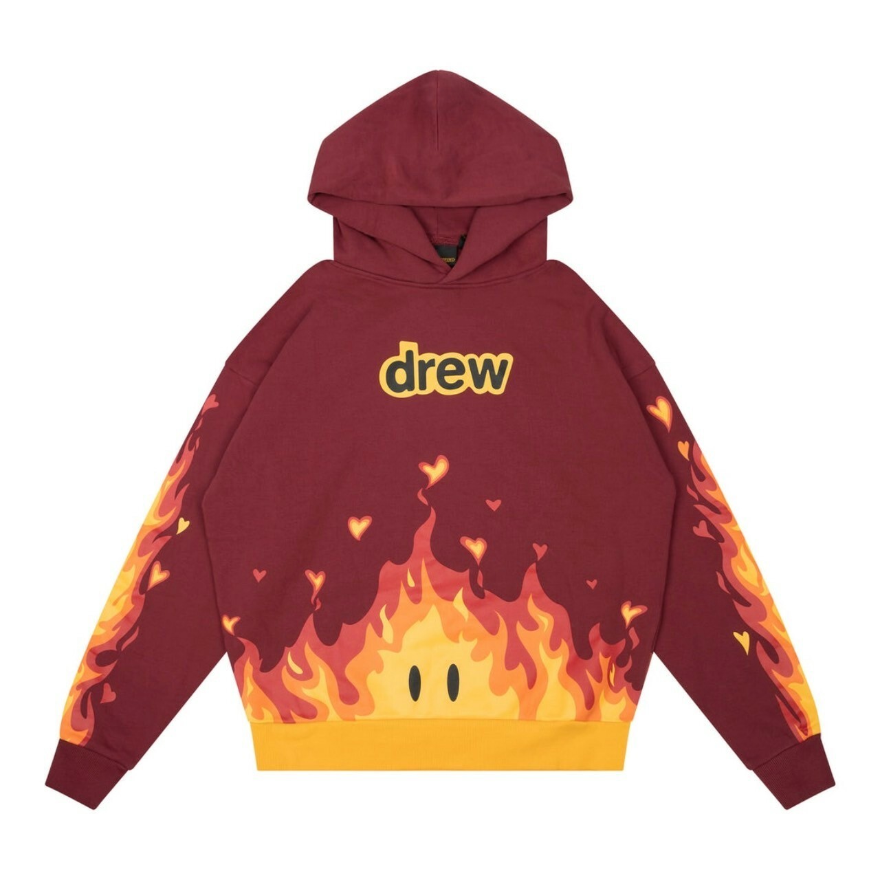 DREW HOUSE 火焰笑臉 字體Logo帽T 酒紅 卡西法