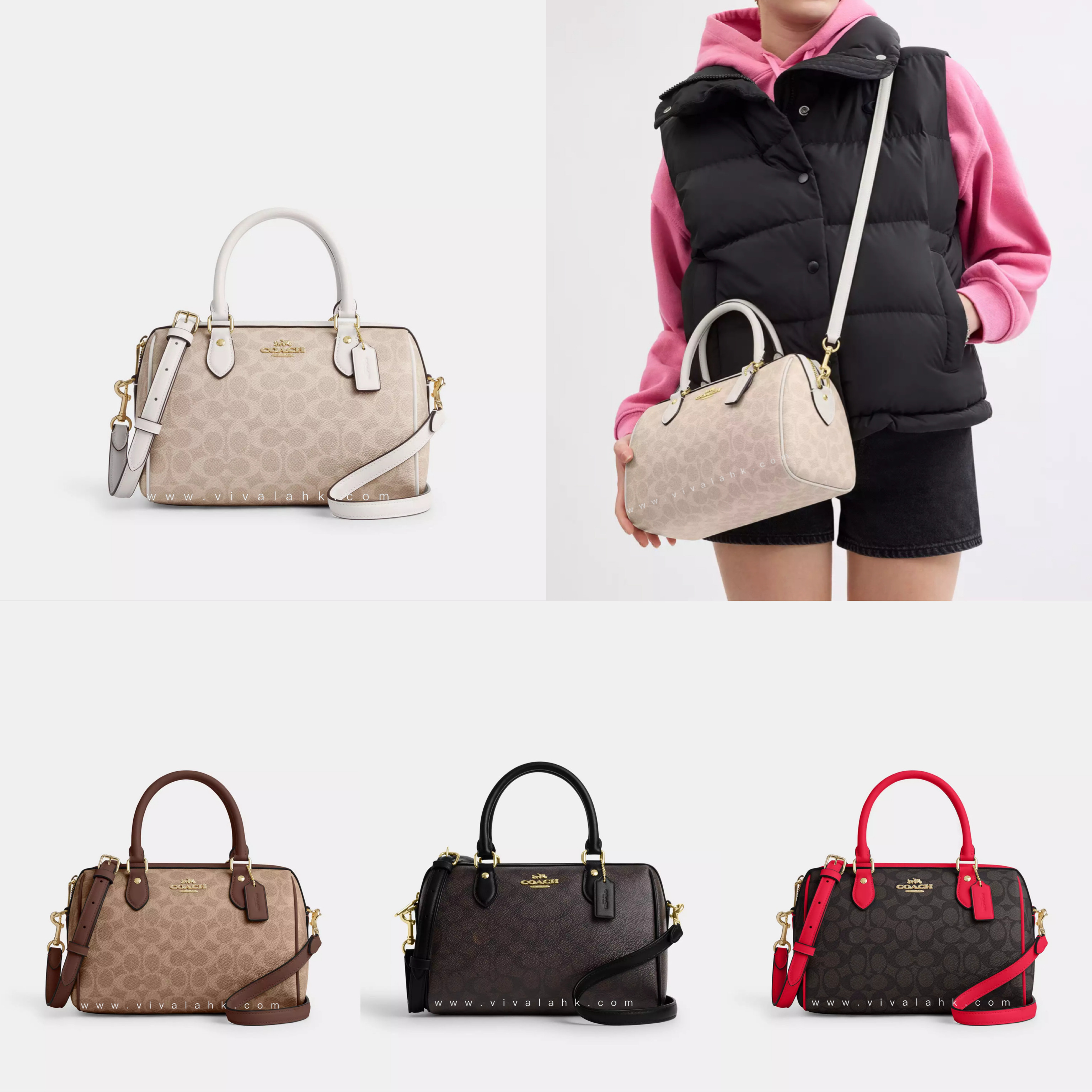 Coach - Rowan 手提+斜孭多用袋 (C字暗花) (CV961)