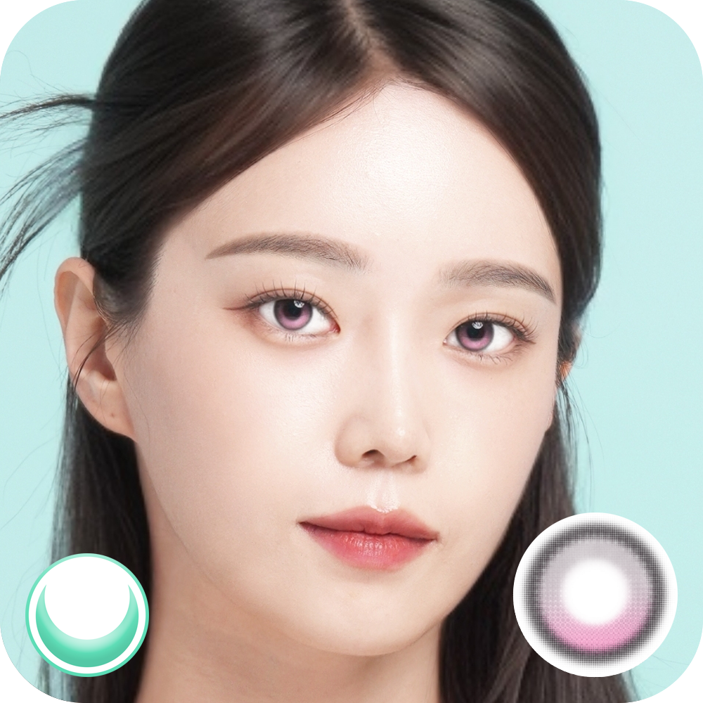 [月拋13.4mm] LENBLING 1 Month Pureble PASTEL PINK 彩妝隱形眼鏡｜每盒2片