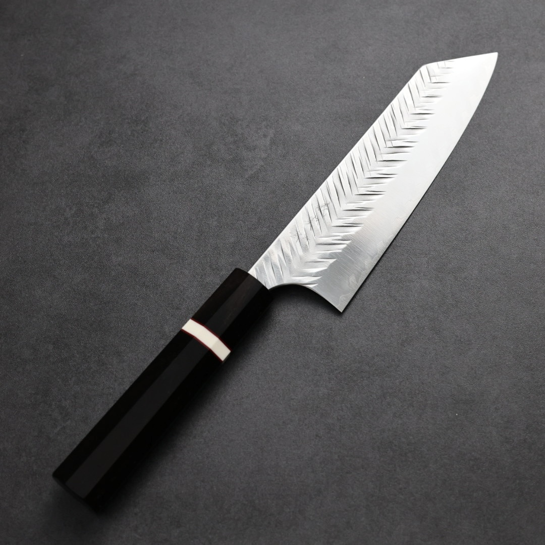 加藤義實 V鎚目 文化刀 170mm SG2粉末HSS鋼 黑檀白環