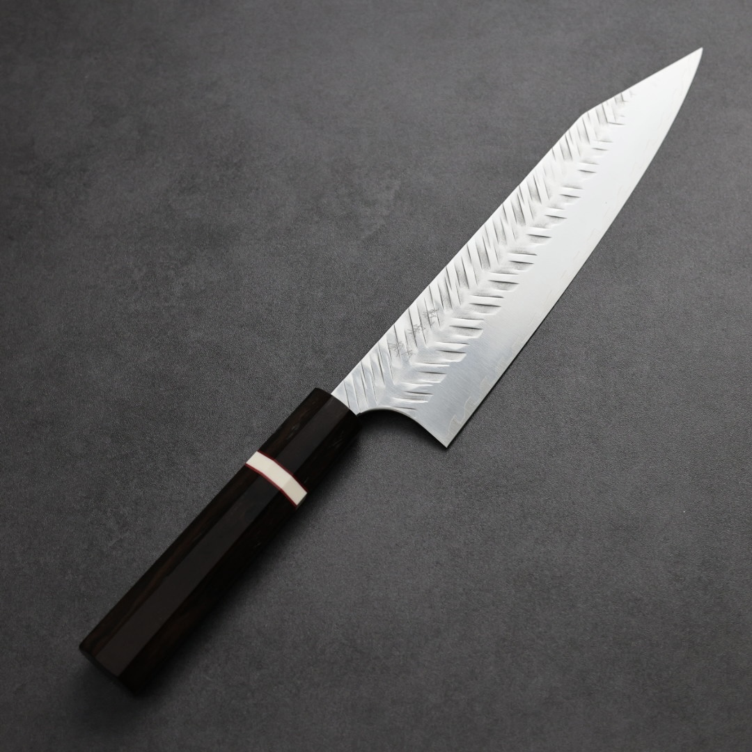 加藤義實 V鎚目 切付牛刀 210mm SG Strix 黑檀白環
