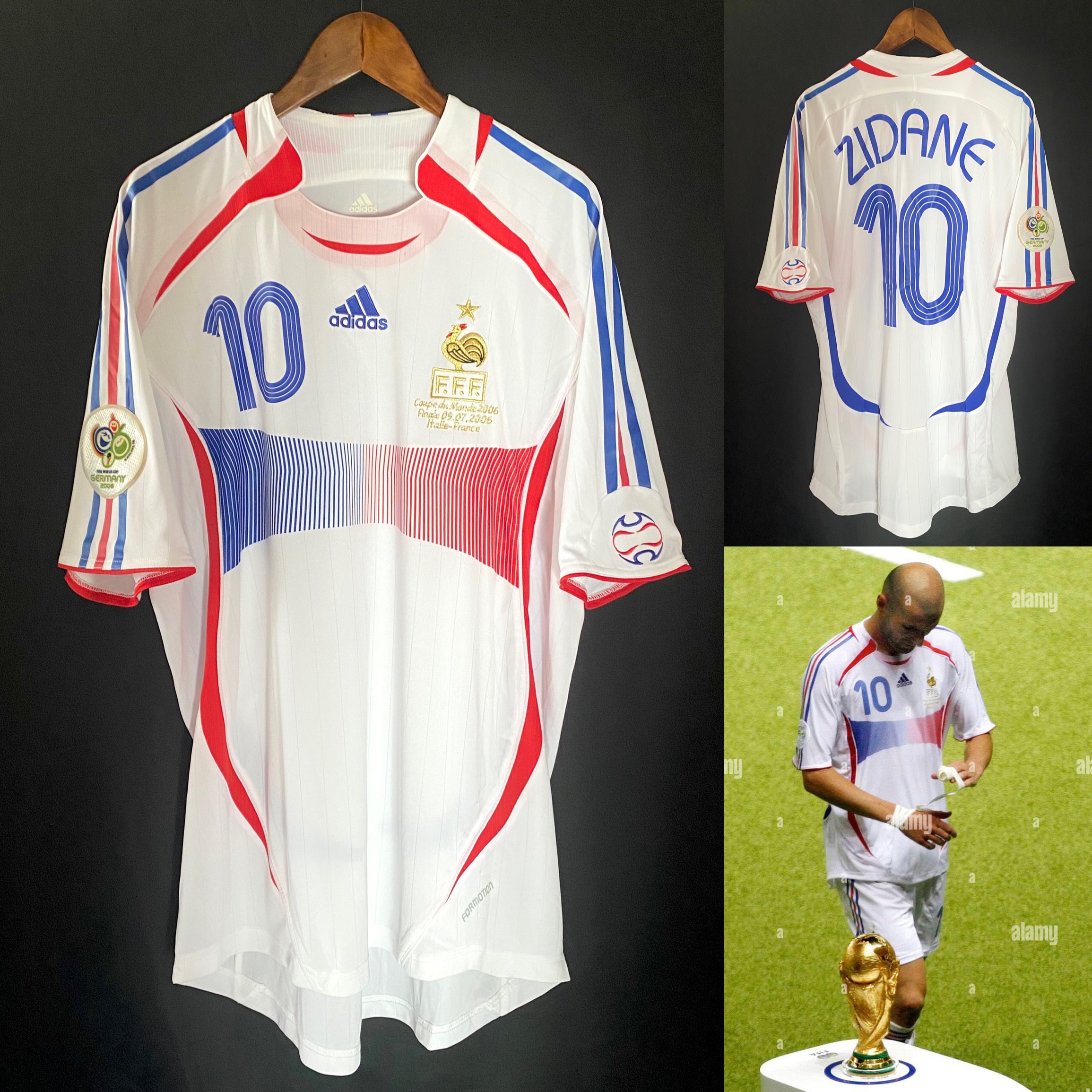 (Player Issue) France 2006 FIFA World Cup Adidas Away Player Issue Shirt #10 ZIDANE
