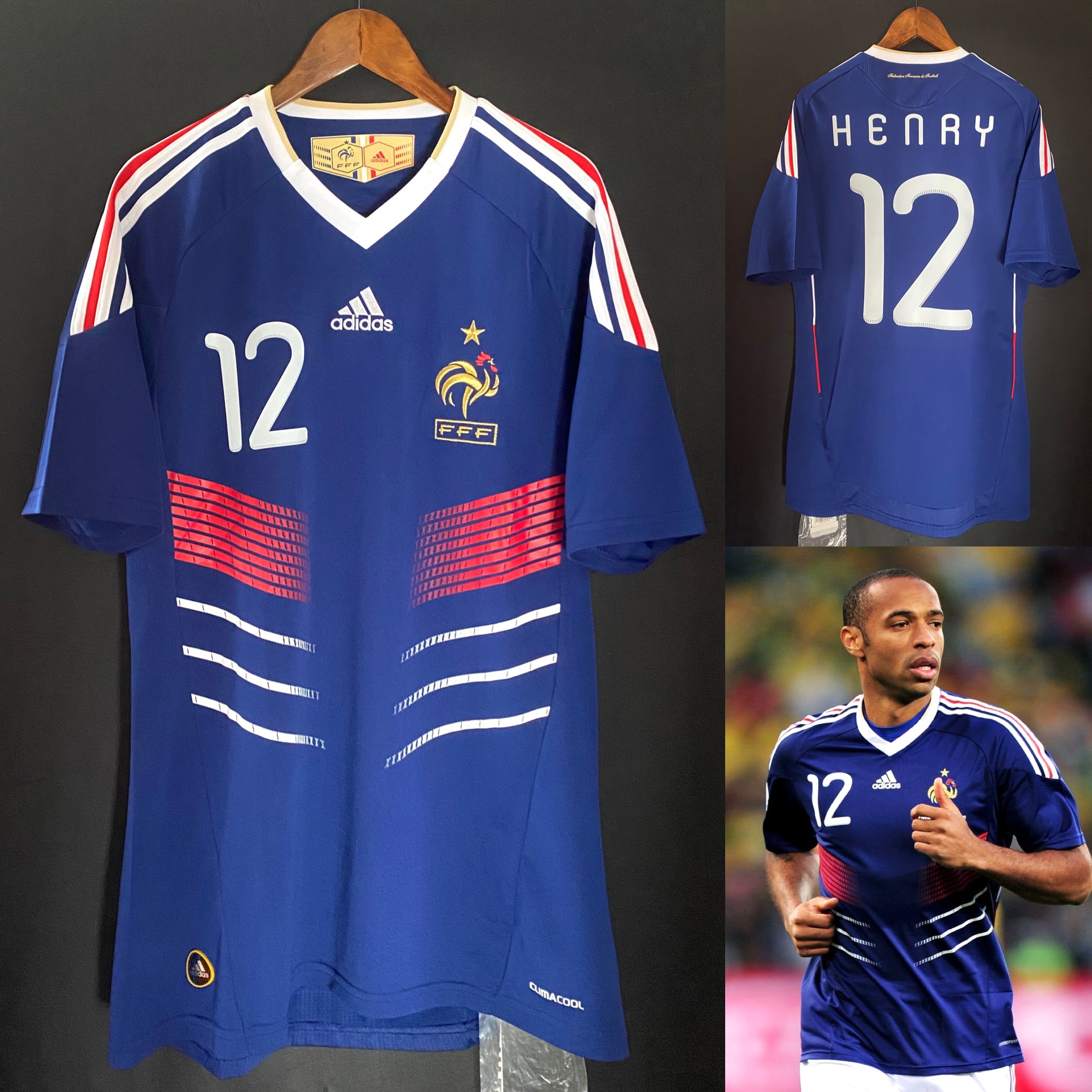 France 2010 FIFA World Cup Adidas Home Shirt #12 HENRY