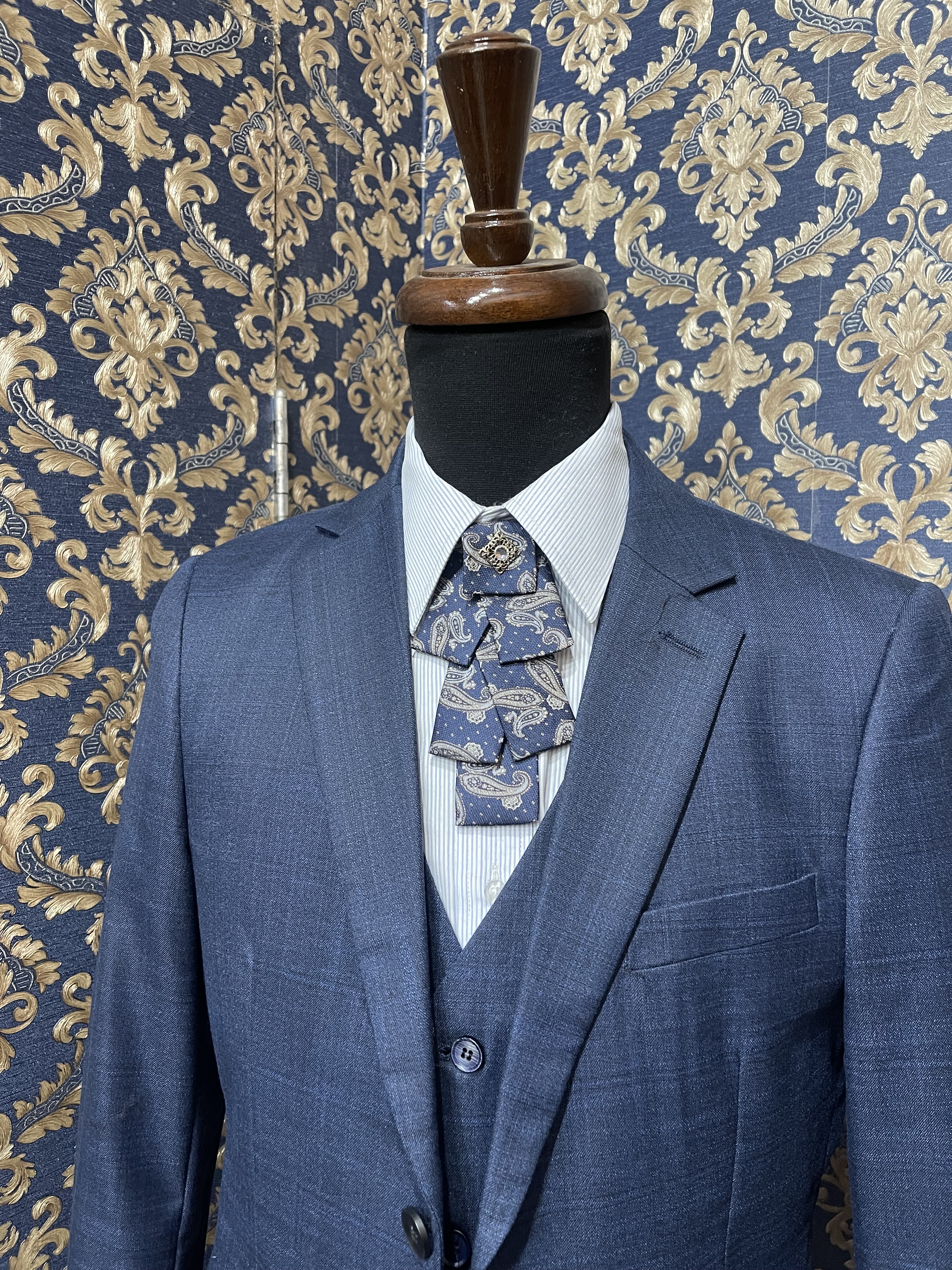 藍色雪花紋 外套+褲子