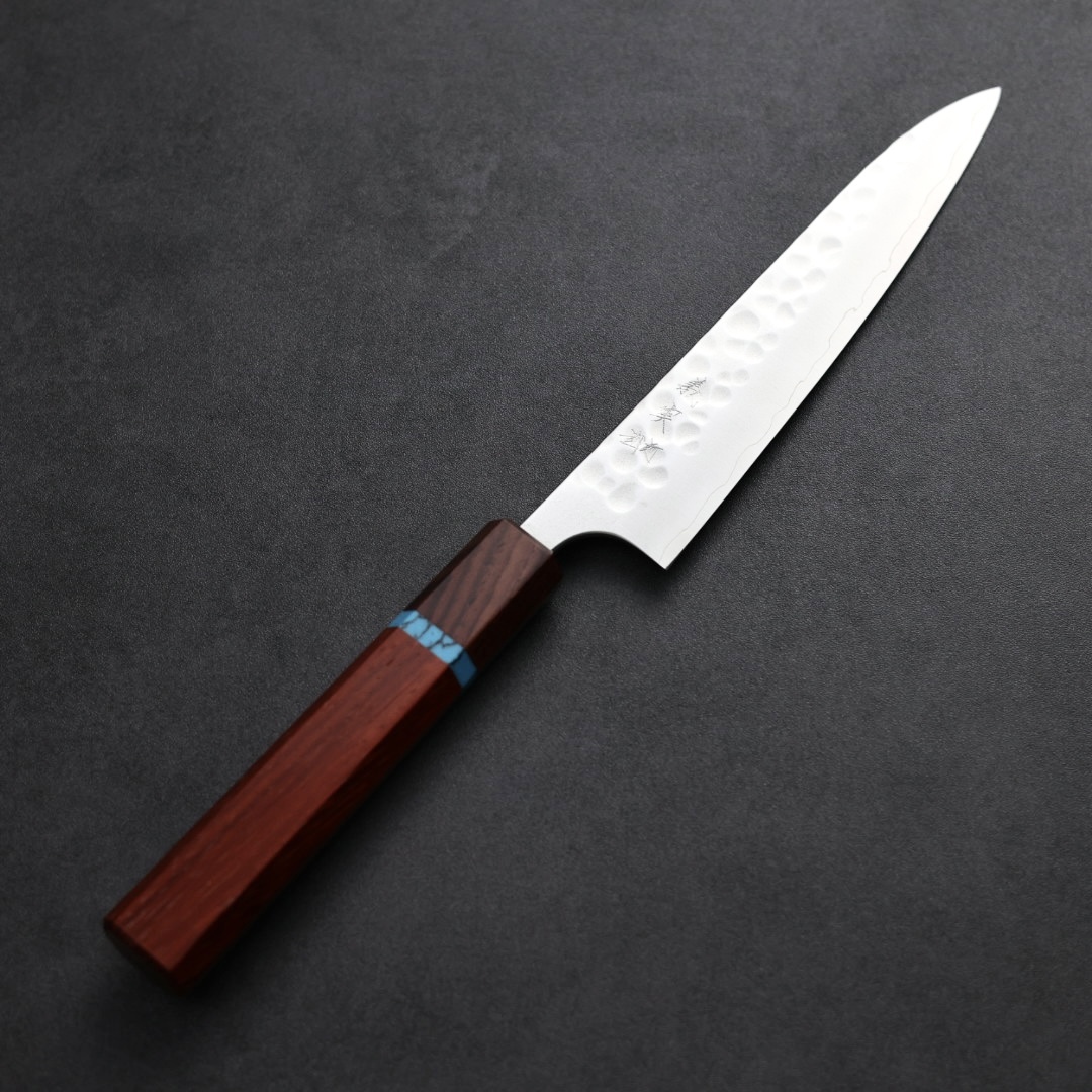 加藤義實 丸鎚目 蔬果刀 150mm SG2粉末HSS鋼 藍松石環