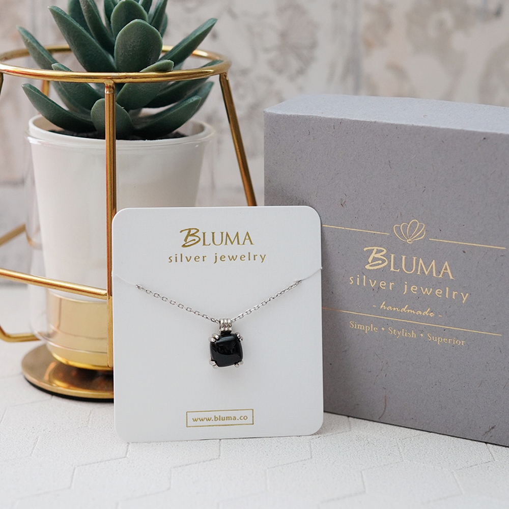 宙斯之眼黑瑪瑙純銀項鍊/ SN928 情侶項鍊 水晶 個性 復古簡約墜子 男女長短鍊