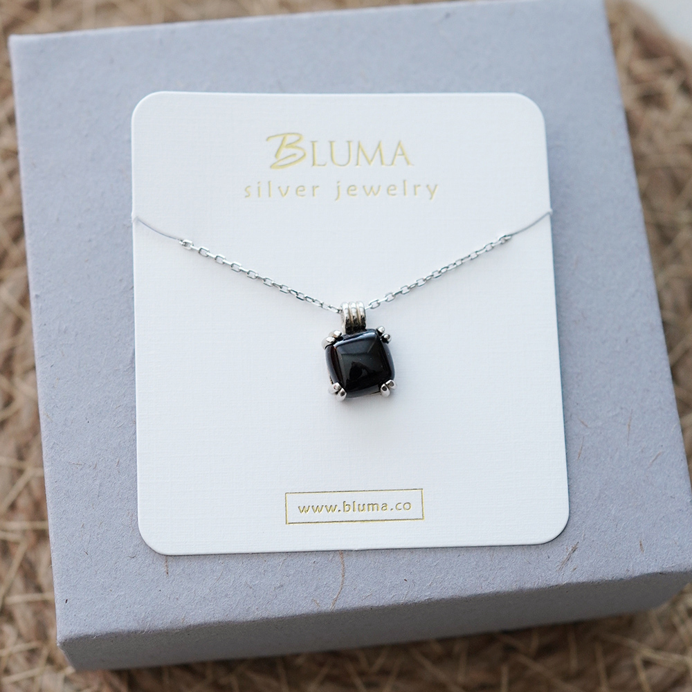 宙斯之眼黑瑪瑙純銀項鍊/ SN928 情侶項鍊 水晶 個性 復古簡約墜子 男女長短鍊