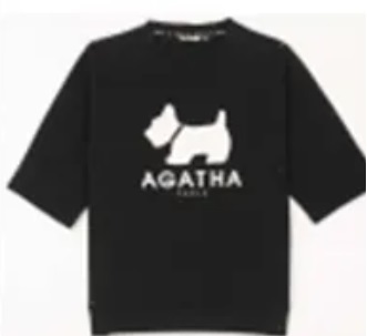 [S] AGATHA Gliter Scottie 5 Sweatshirt, Black, AGT147-114-Black (SAG609)