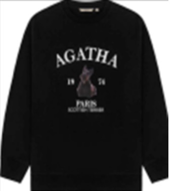[S] AGATHA Scottish terrier Sweat Shirt, Black, AGT147-104-Black (SAG621)