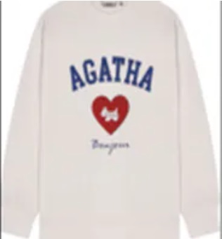 [S] AGATHA Heart Club Sweatshirts, Ivory, AGT147-109-Ivory (SAG623)