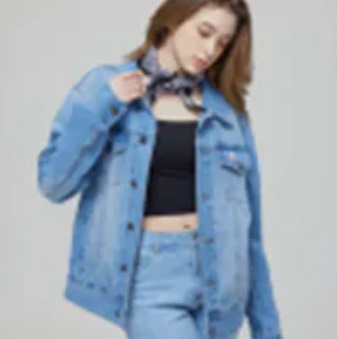 [S] AGATHA French Waffen Denim Trucker Jacket , Light Denim, AGT145-201 -Light Denim (SAG628)