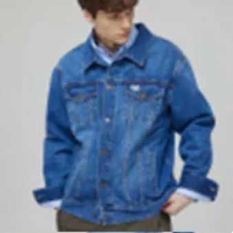 [S] AGATHA French Waffen Denim Trucker Jacket , Dark Denim, AGT145-201 -Dark Denim (SAG629)