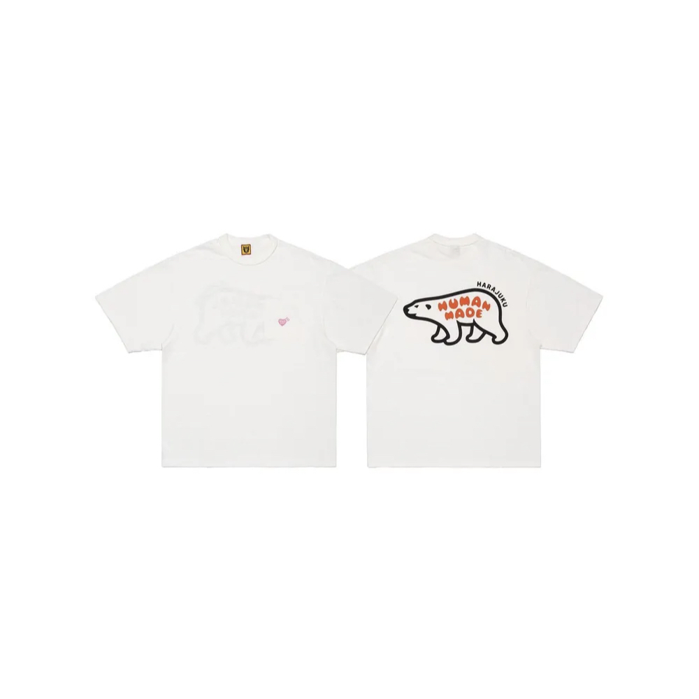 Human Made Pocket Tee 粉色愛心 北極熊 白色/黑色 HM26CS051