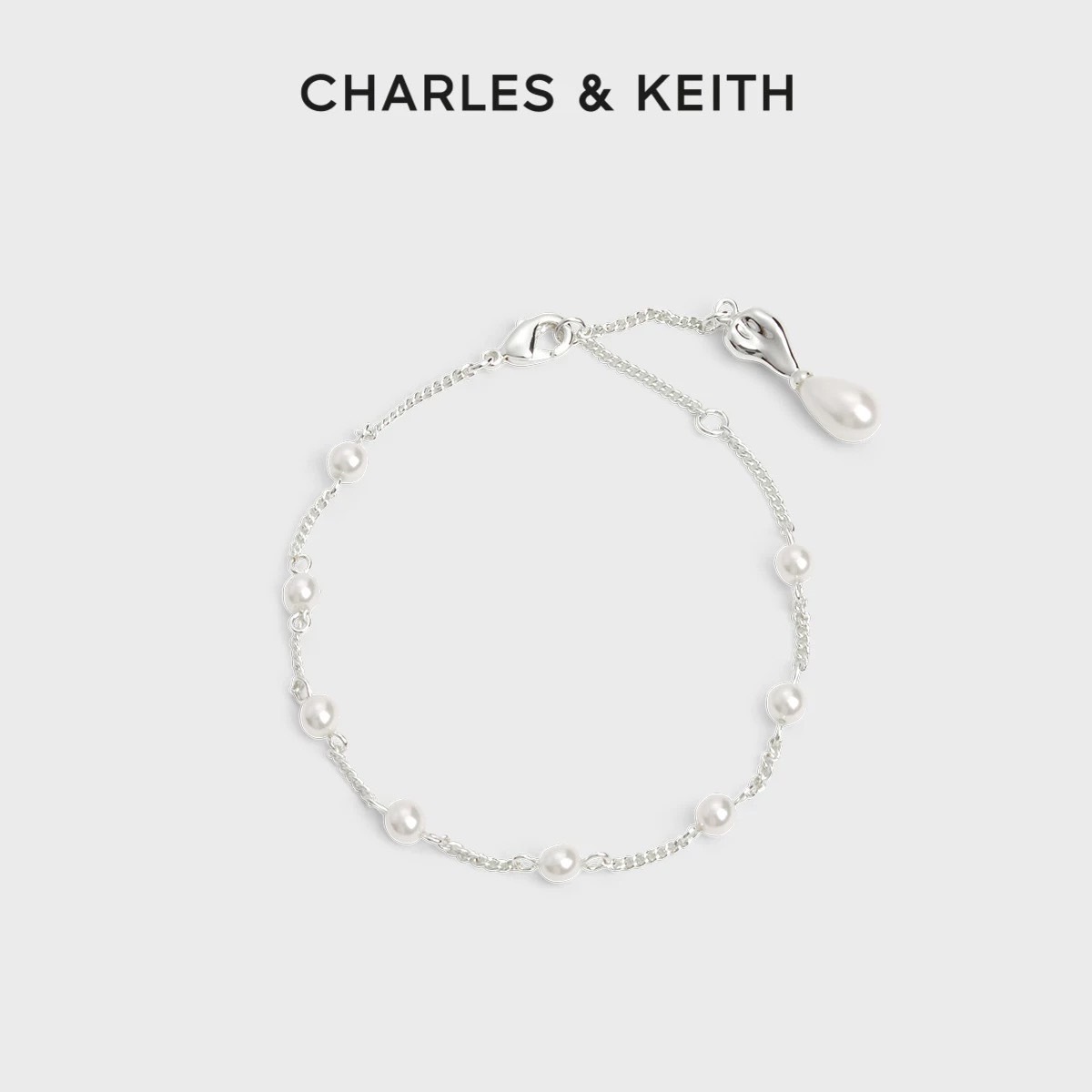 <台灣未發售>CHARLES ＆KEITH 小CK 春季配飾 SILVER 銀色 珍珠手鍊