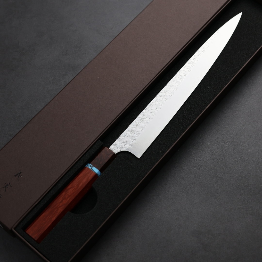 加藤義實 水波 筋引 270mm SG2粉末HSS鋼 藍松石環