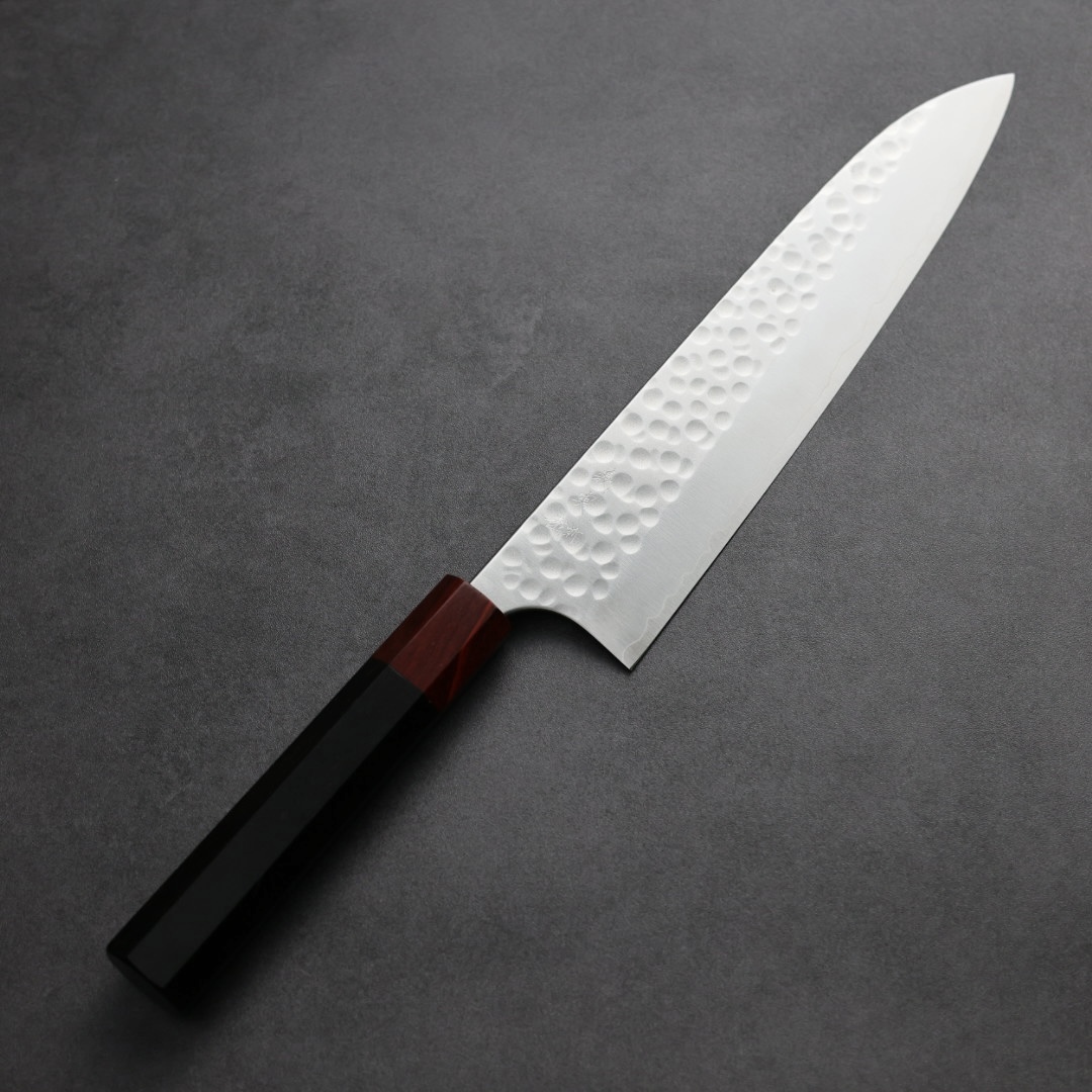 加藤義實 丸鎚目 牛刀 240mm SG2粉末HSS鋼 黑檀閃電木