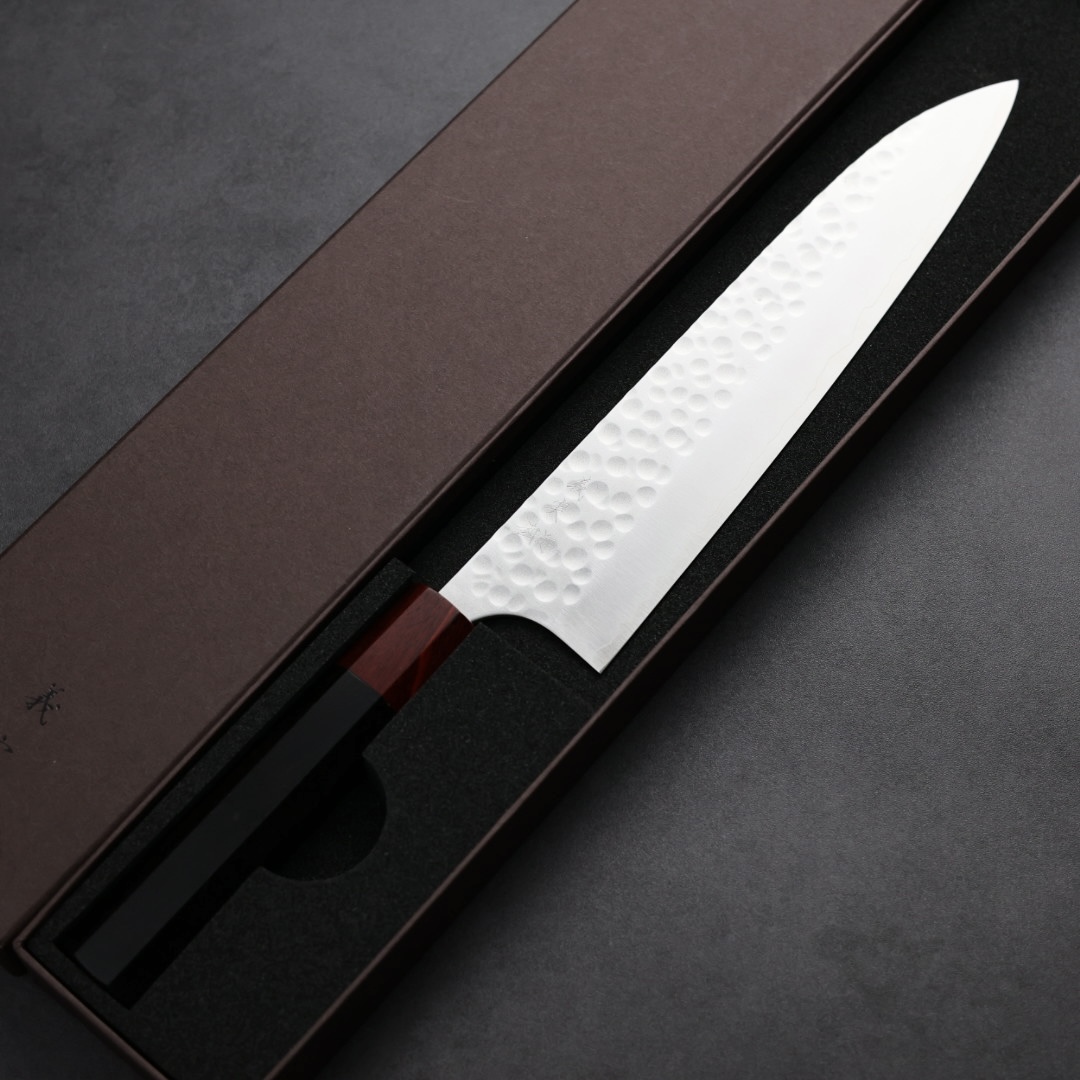 加藤義實 丸鎚目 牛刀 240mm SG2粉末HSS鋼 黑檀閃電木